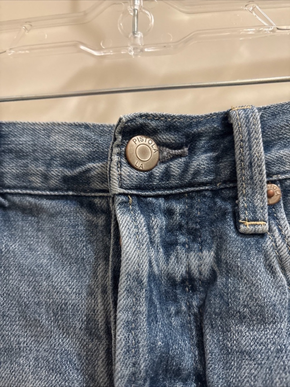 Pistola Devin High Rise Mom Cut Off Shorts Women's Size 25 Button Fly Distressed - Picture 3 of 7